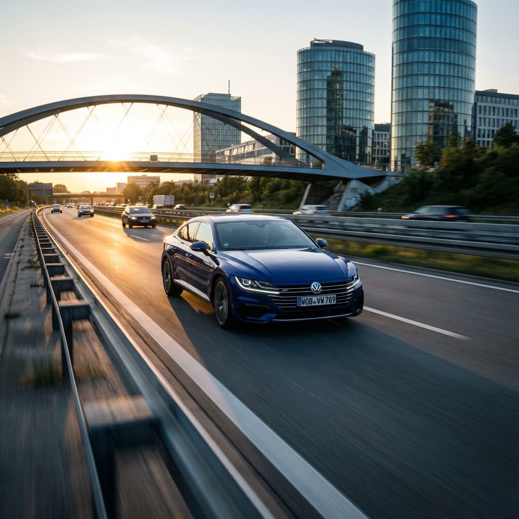 Dynamic Volkswagen on the Autobahn